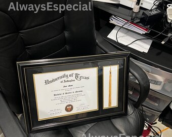 Wooden Diploma Frame With Tassel | College Degree Frame | Master Diploma Frame | Modern Diploma Frame | Gift For Graduate