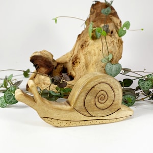 snail wooden animal toy for toddlers, waldorf nature table decoration,  snail figurine