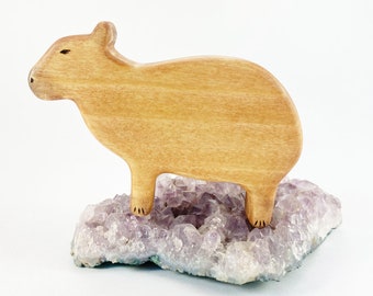 waldorf wooden toys, capybara animal figurine, wood toys for toddlers