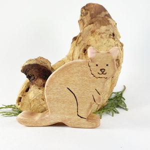 quokka wooden animal toy, waldorf animals, cute animal figurine image 1