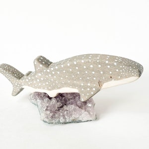 Handmade Wooden Whale Shark Toy: Waldorf Ocean Animal Figurine