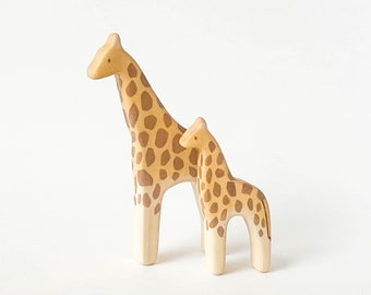 giraffe wooden toy, wooden animal toys, waldorf African animal figurine