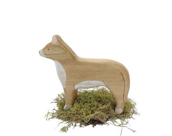 pit bull terrier dog figurine, wooden dog figurine, wooden animal toys, gift for dog lover