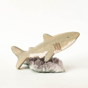 great white shark wooden toy, waldorf animals for toddlers, small world play animal, ocean animal toys