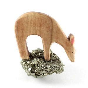 deer wooden waldorf forest animal toy, eco friendly gift for toddler imaginative play