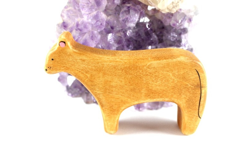 lion wooden animal toys lioness figurine waldorf animal toys natural toys for toddlers