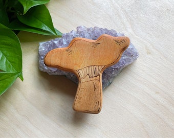 wooden mushroom toy, wooden waldorf toys for nature tables, eco friendly wooden toys for toddlers, fungi figurine, Montessori toys