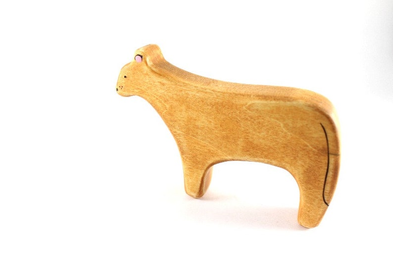 lion wooden animal toys lioness figurine waldorf animal toys natural toys for toddlers