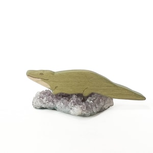 alligator wooden toy, wooden animal toys for toddlers, alligator figurine, waldorf animal toys