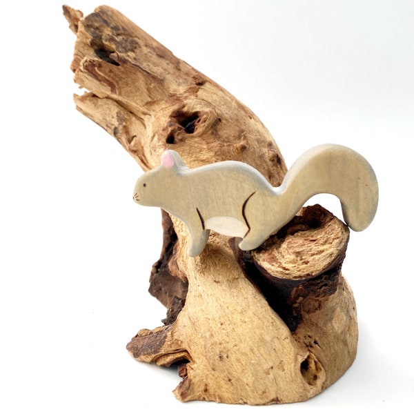 squirrel wooden animal toy for toddlers, waldorf toys for small world play