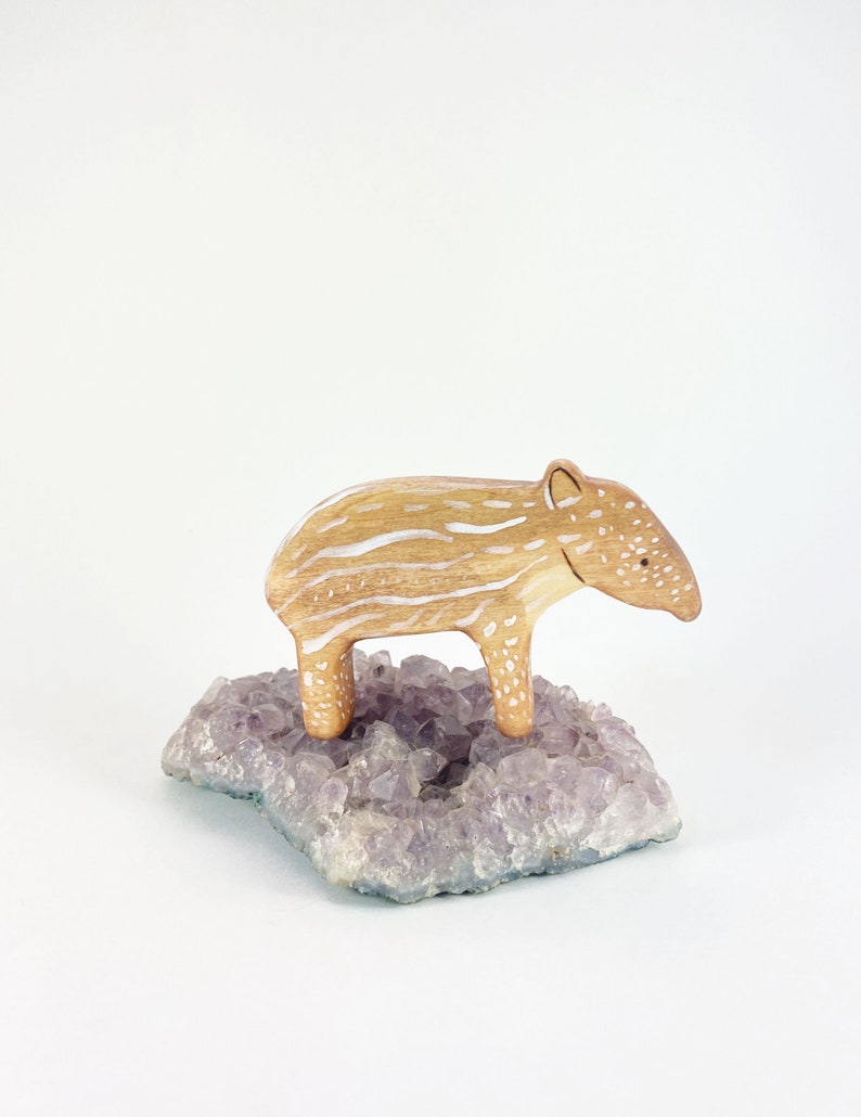 wooden toy animals tapir, waldorf toys for toddlers image 1