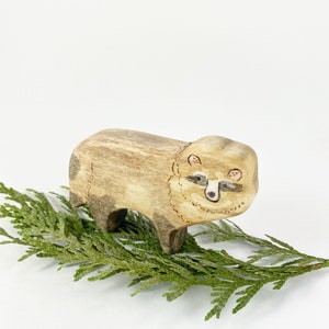 tankuki wooden animal toy, raccoon dog figurine, cute wood animal gift for kids image 3