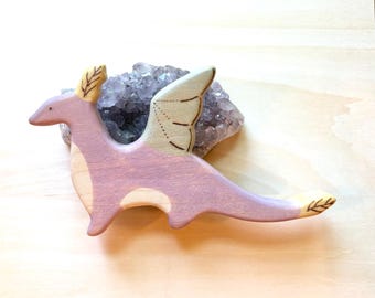 dragon wooden toy. Waldorf animal wood toys, dragon figurine