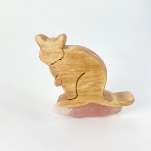 quokka wooden animal toy, waldorf animals, cute animal figurine image 2