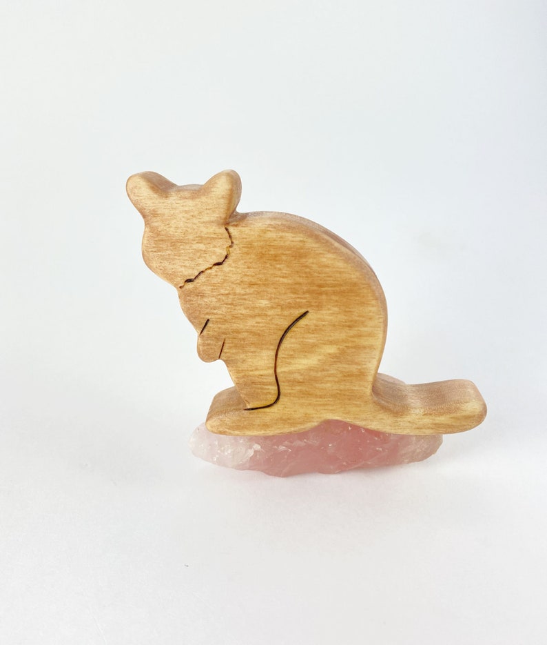 quokka wooden animal toy, waldorf animals, cute animal figurine image 2