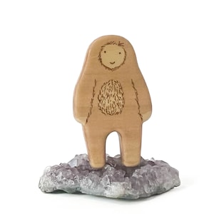 bigfoot wooden figurine, wood toys for toddlers, cryptid figurine