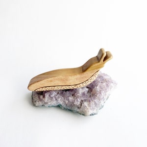 natural wooden toy slug, waldorf wood animal toys for toddlers, waldorf nature table image 2