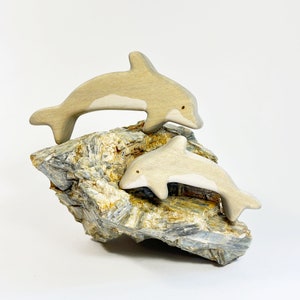 Wooden Dolphin Figurines: Waldorf Ocean Animal Toys