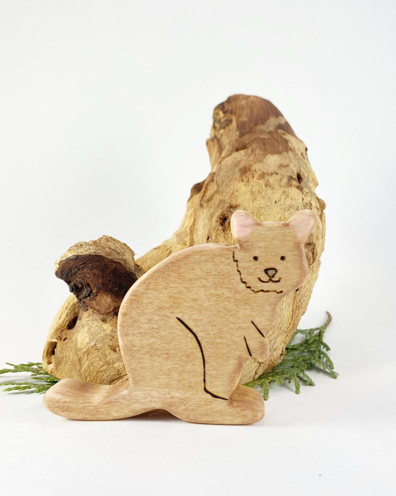 quokka wooden animal toy, waldorf animals, cute animal figurine image 1