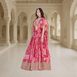 pink lehenga choli für frauen indische designer hochzeit abnutzung prty wear funktionsabnutzung chaniya choli für mädchen trendy redy zu tragen indisches outfit