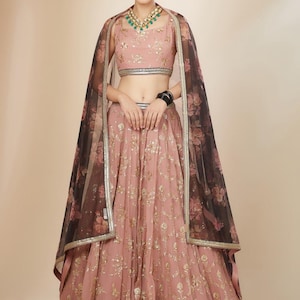 Lehenga choli rosa per donna, abito da sposa indiano, abito da fidanzamento, abito da ricevimento, abito da cerimonia, chaniya choli per ragazza, abito indiano