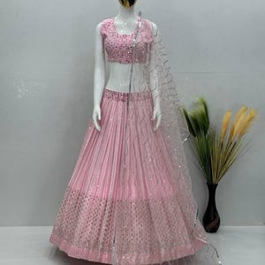 Pink lehenga choli for women indian designer wedding wear engagment wear reception wear function wear chaniya choli for girl indian outfit