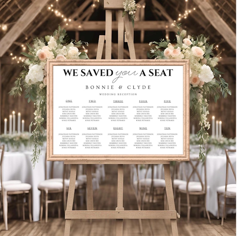 Custom Wedding Seating Chart Sign Etsy
