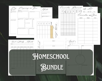 Ultimate Homeschool Planner Bundle: Lesson Planner, Curriculum Planning | Monthly Goals & Assessment | Field Trip and Unit Study Organizer