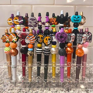 Spooky Cute Halloween Beaded Pens | Refillable | Choose Chrome or Original Pen Base