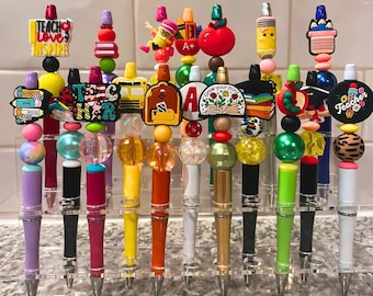 Teacher Beaded Pens & Badge Reel Options | Back to School Teacher Gifts | Teacher Supplies | Teacher Appreciation