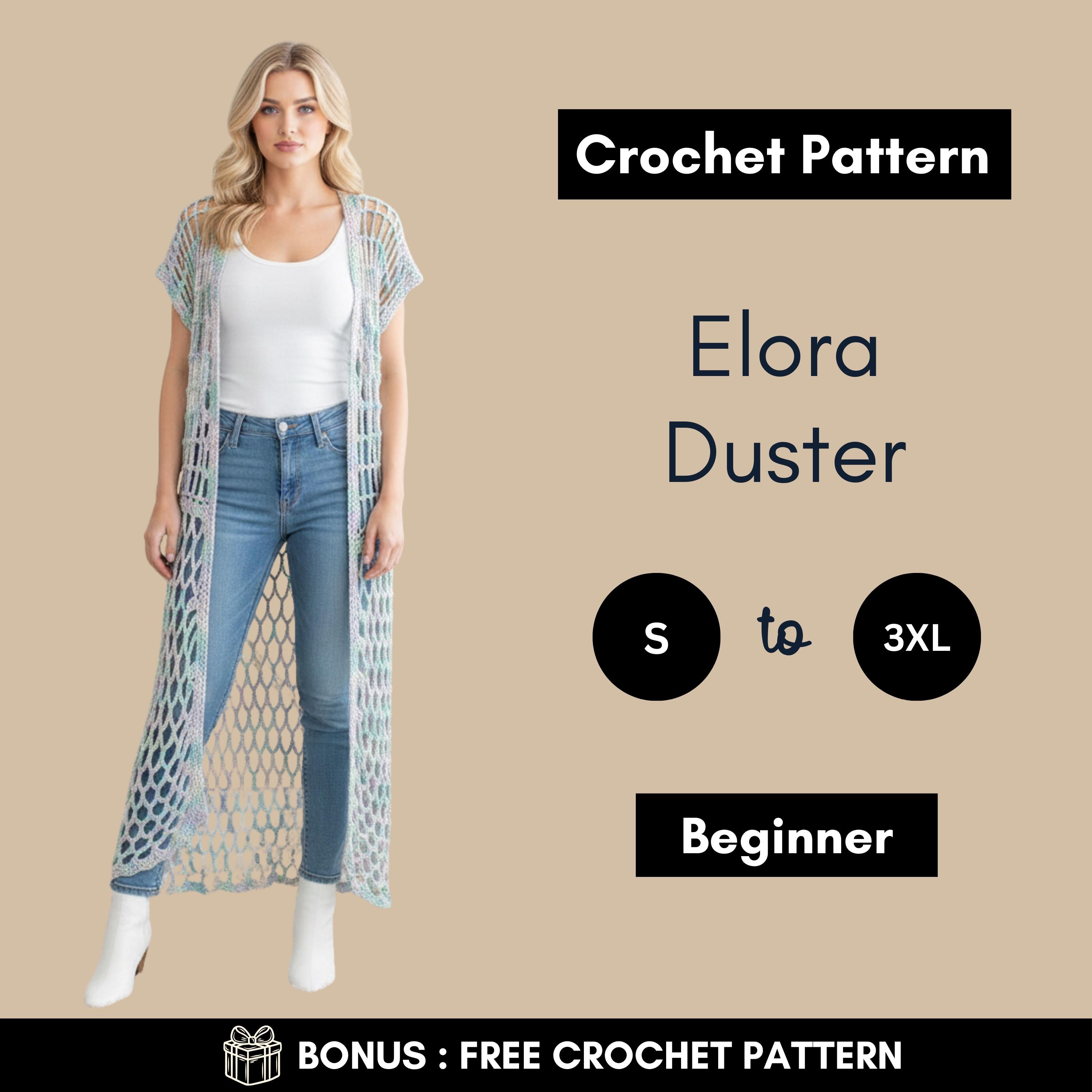 30 Duster Crochet Patterns for Boho Layers, Lace Cardigans, and Statement Coats 17 Elora Long Open Cardigan Pattern