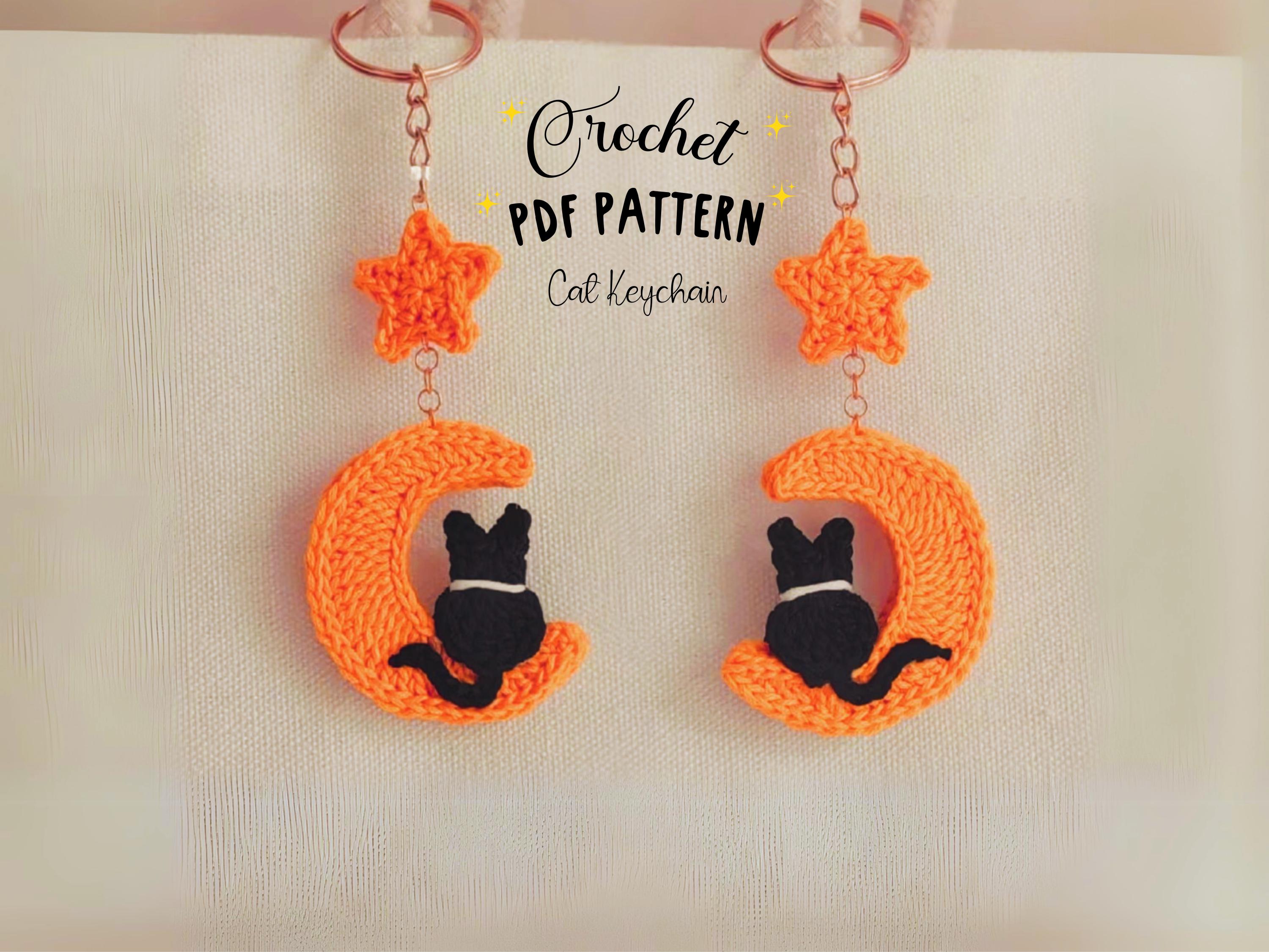 30 Black Cat Crochet Patterns for Amigurumi, Bags, Keychains, and Cozy Handmade Gifts 24 Celestial Black Cat Keychain