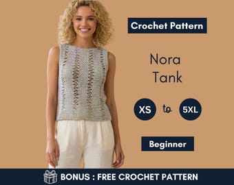 Mönster för linnevirkning | Sommartopp med hålmönster | Enkel virkad ärmlös skjorta