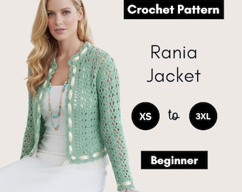 Jacket Crochet Pattern | Lace Bolero Top Crochet | Ribbon Closure Style Vest