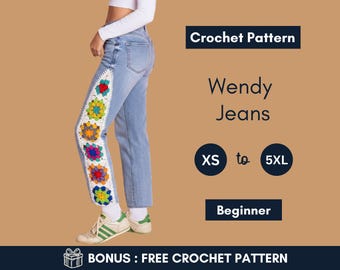 Haakpatroon jeansinzet | Oma vierkant jeanspaneel | Kledingupgradestrip