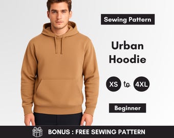 Mönster för herrtröja: Nybörjarvänlig tröjtröja (XS-4XL) (PDF-mönster)