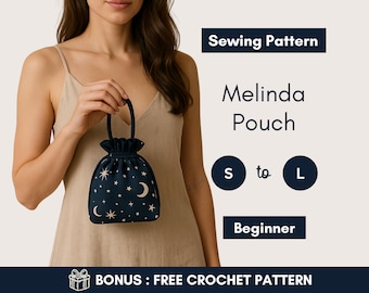 Drawstring Pouch Sewing Pattern | Easy Beginner Bag (PDF Pattern)