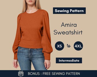 Mönster för puffärmad tröja: Digitalt mönster för nybörjarvänlig tröja