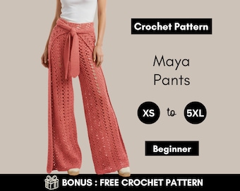 Patroon gehaakte broek wijde pijpen | Boho mesh wikkelbroek | Strandkleding bedekken