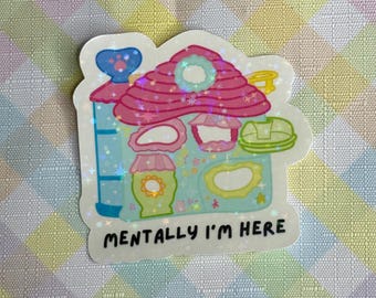 LPS house mentally I'm here meme sticker
