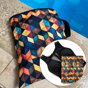 Bikini Wet Bag, Swimsuit pool wet bag, Wet dry bag for beach