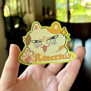 Süßer Katzenaufkleber | Lustiger Katzenaufkleber | intelligente Katze | Schlicht | Matte Vinyl Aufkleber | Geschenk für Katzenliebhaber, Kinder, Kinder