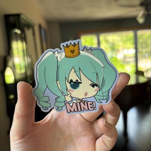 Pegatina de Miku "El mundo es mío" / Anime / Divertida / Linda Kawaii para Bullet Journal, planificador, portátil, botella de agua, teléfono / papelería / vinilo mate