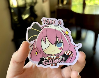 Gambling Luka Sticker: Anime Kawaii Matte Vinyl Decal