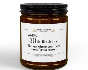Funny 30th Birthday Candle: Back Hurts Gag Gift
