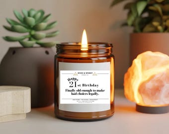 21st Birthday Scented Candle: Funny Legal Age Gift