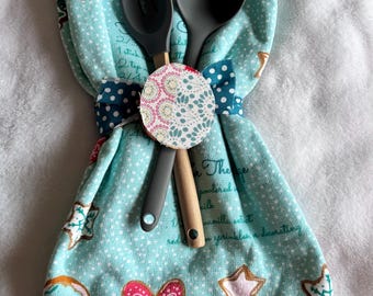 Pioneer Woman-kerstkoekje Recept Handdoek en lepels met houten schijf 20 x 30 inch