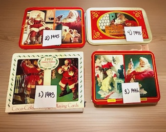 Baraja navideña vintage de Coca-Cola (2 barajas) en lata (4 unidades disponibles)