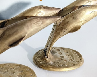 Vintage Messing Delfin Paar - Maritime Figuren