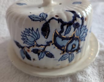 Antique Wedgewood Delft Cheese Keeper: 1873 Victorian Pottery